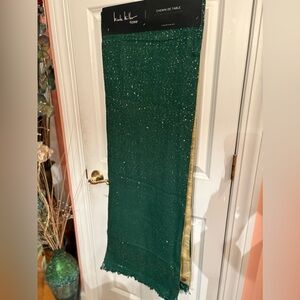 Nicole Miller Green with gold sequins table runner-NWT!